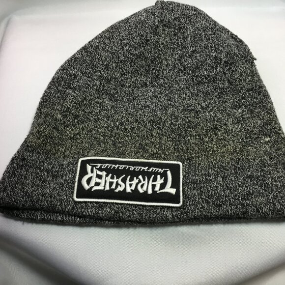 HTF Thrasher Magazine Hat Huf Worldwide Beanie/Skull Cap OSFA Gray Skateboarding - Picture 3 of 3